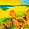The chicken, into the sunlight